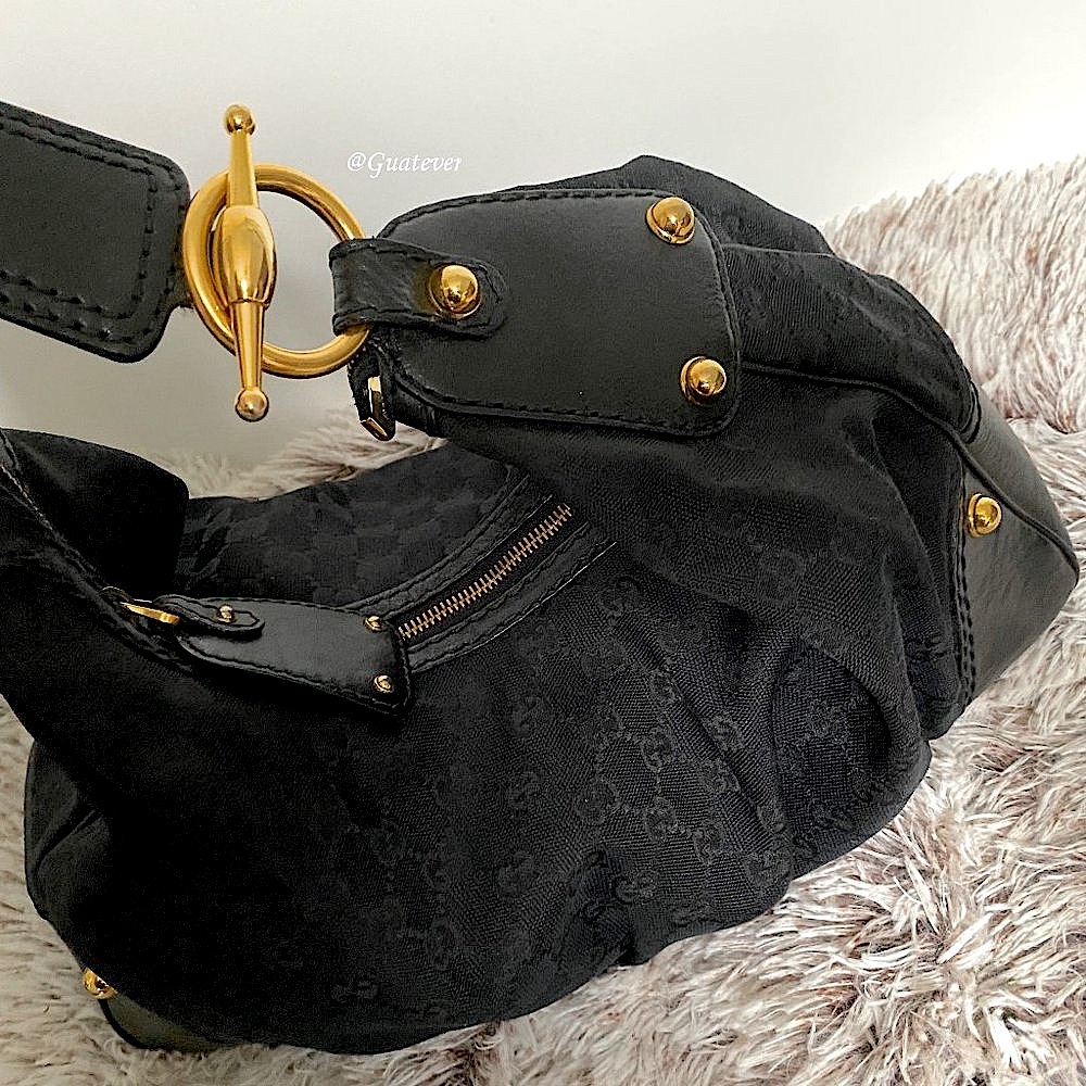 ✨GUCCI Monogram Canvas Jockey Hobo Bag